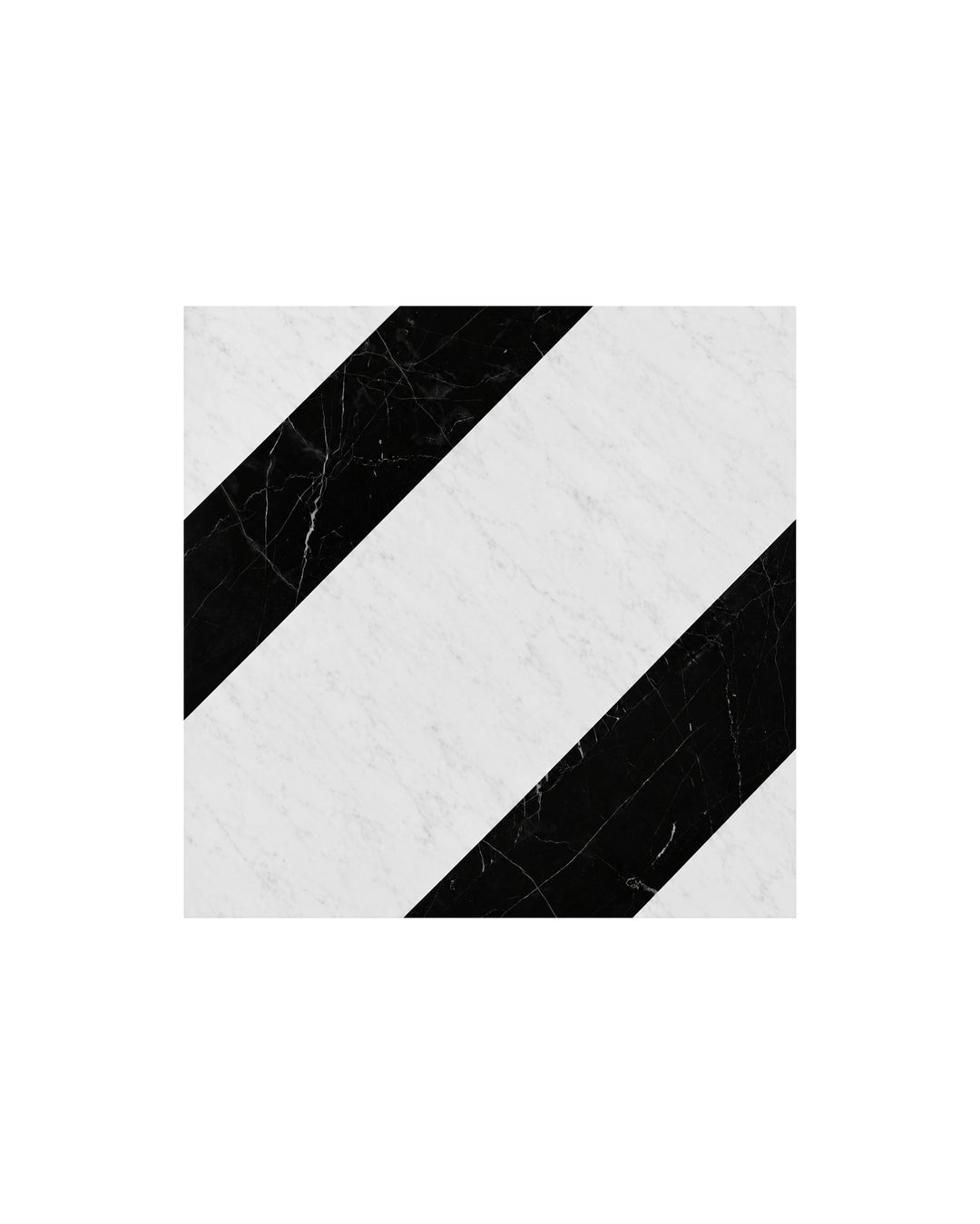 Atelier Petit Marbre Bandeau – marmorgulv i Bianco Carrara og Nero Marquinha fra Devon&Devon