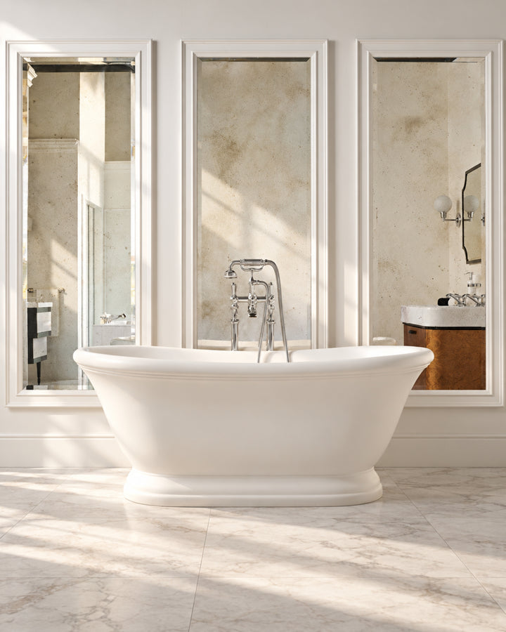 Aurora badekar i mat White Tec Plus