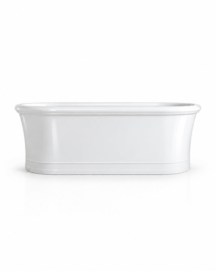 Celine fritstående badekar i blank White Tec