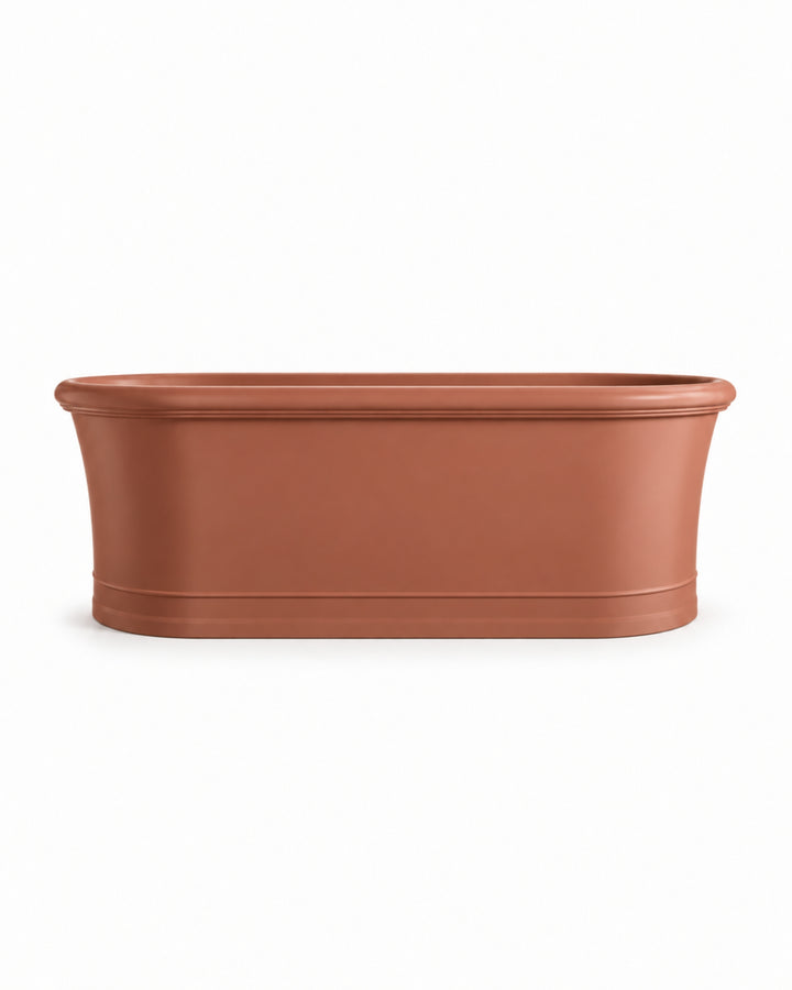 Celine badekar i White Tec specialfarve – terracotta