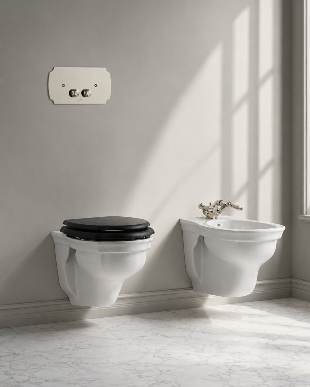 Westminster bidet og toilet i hvid keramik fra Devon&Devon