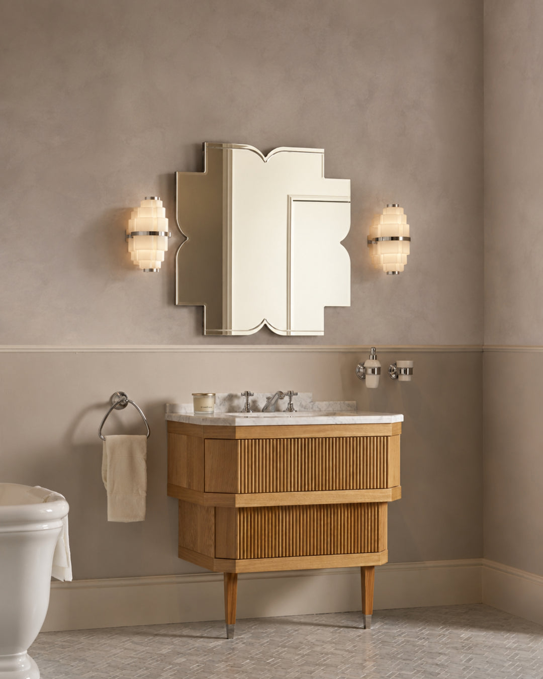 Elite 15 marmormosaik i Bianco Carrara – interiør – Devon&Devon