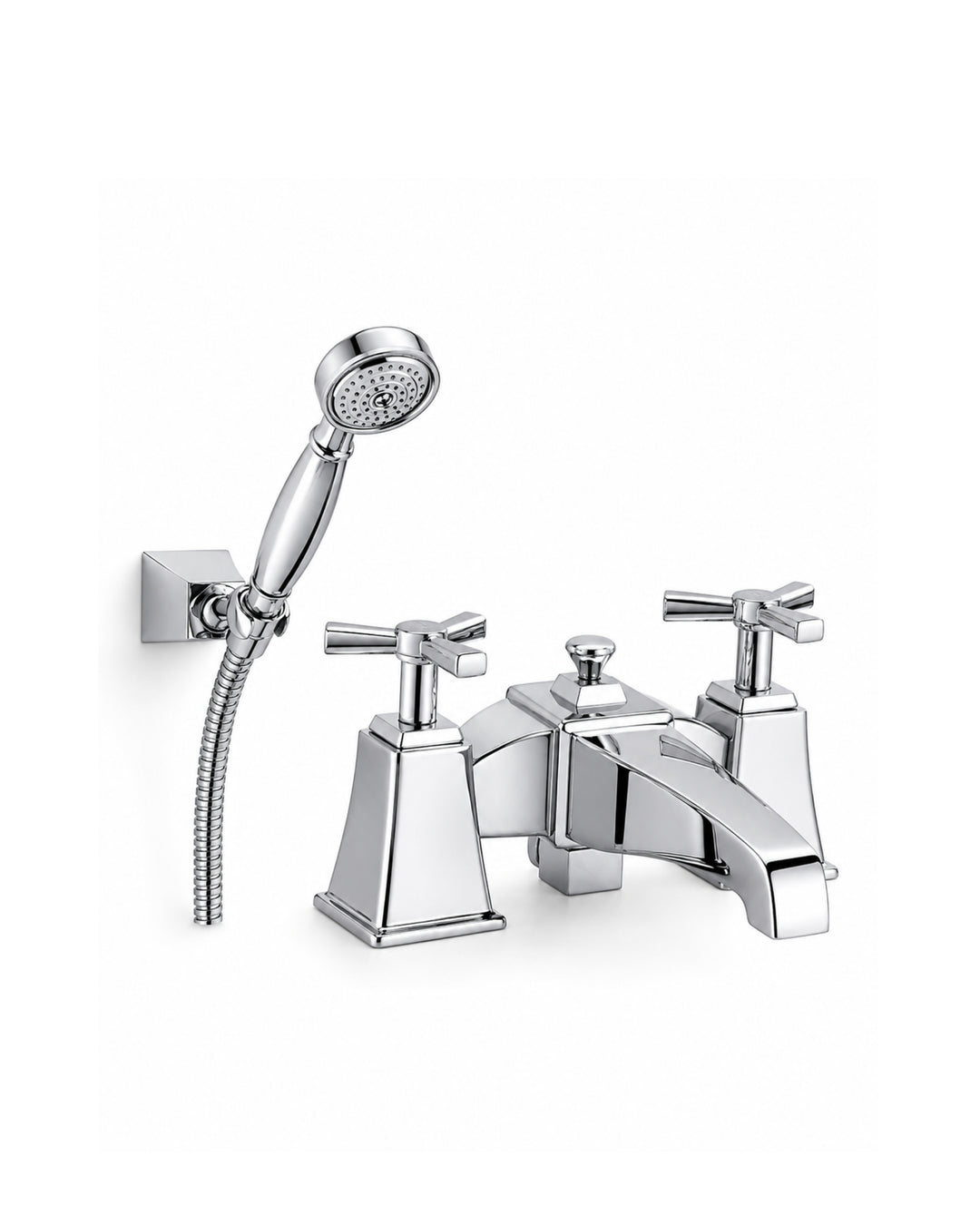 Time badekar- og brusearmatur, bordmonteret fra Devon&Devon – Time-serien i massiv messing