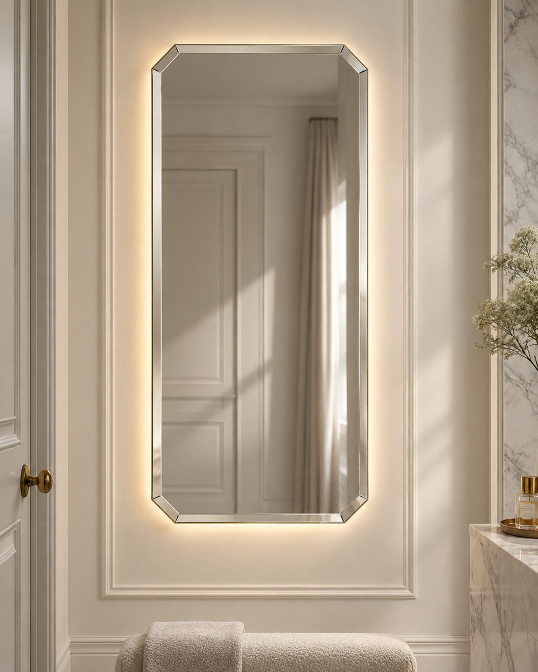 Vanity Mirror LED fra Devon&Devon – oplyst Art Deco-spejl med anti-dug