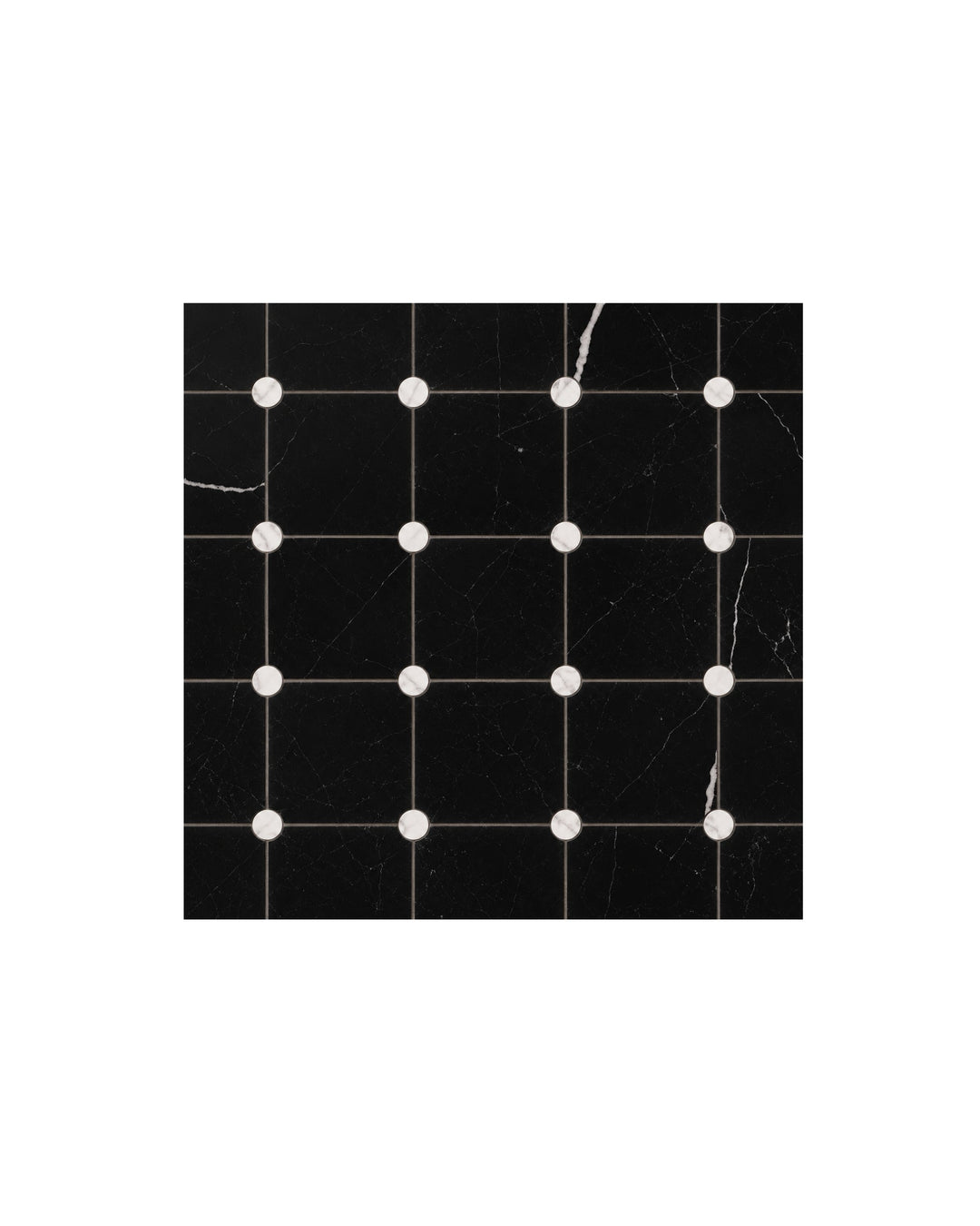 Elite 1 marmormosaik i Nero Marquinha og Bianco Carrara – marmorgulv fra Devon&Devon
