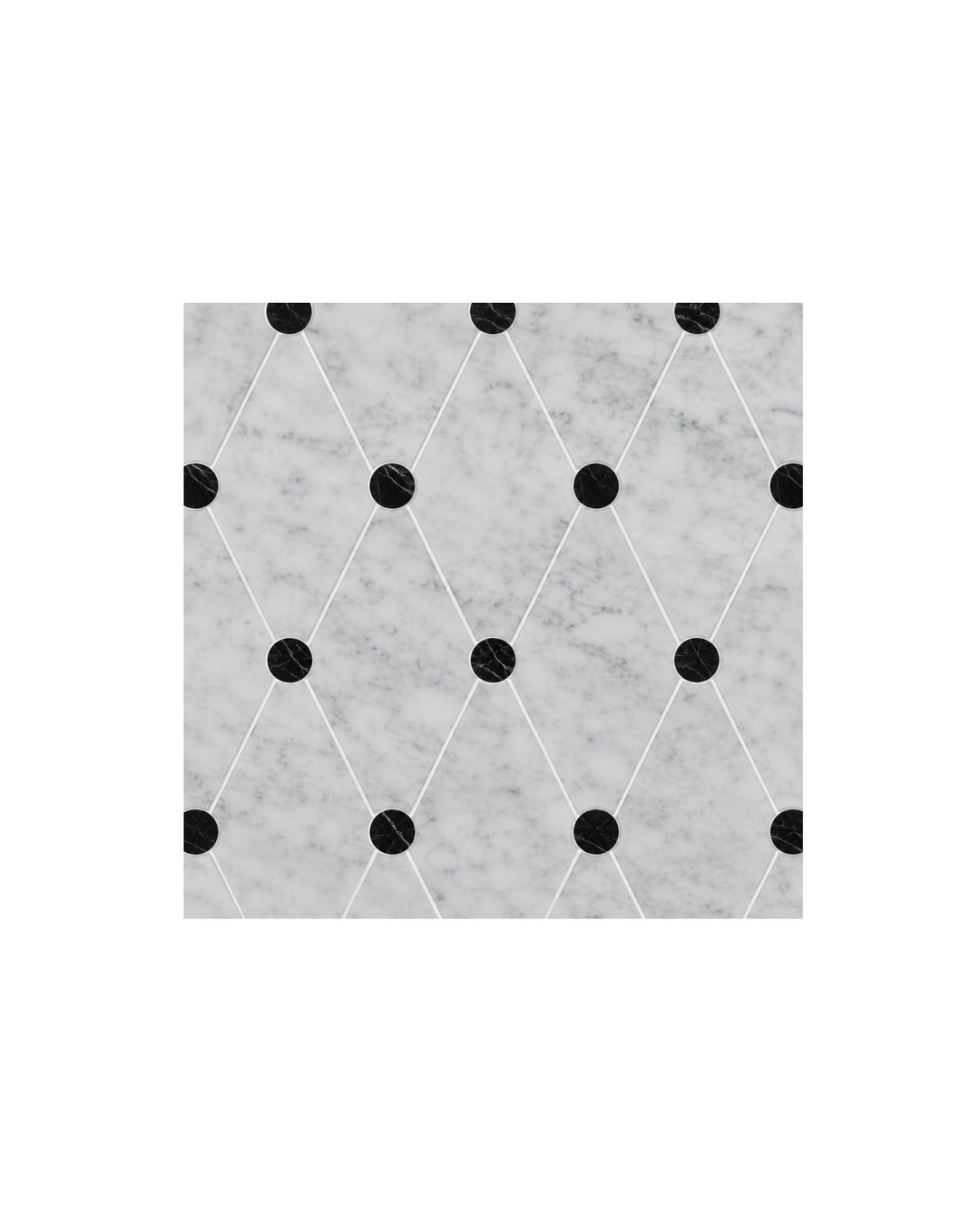 Elite 2 marmormosaik i Bianco Carrara og Nero Marquinha – marmorgulv fra Devon&Devon