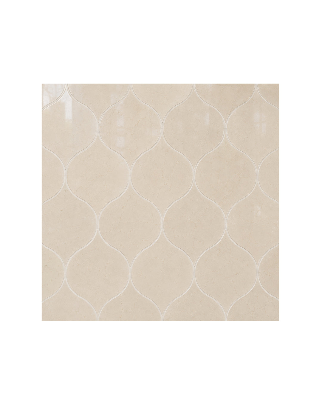 Elite 16 arabesk marmormosaik i Crema Marfil – marmorgulv fra Devon&Devon