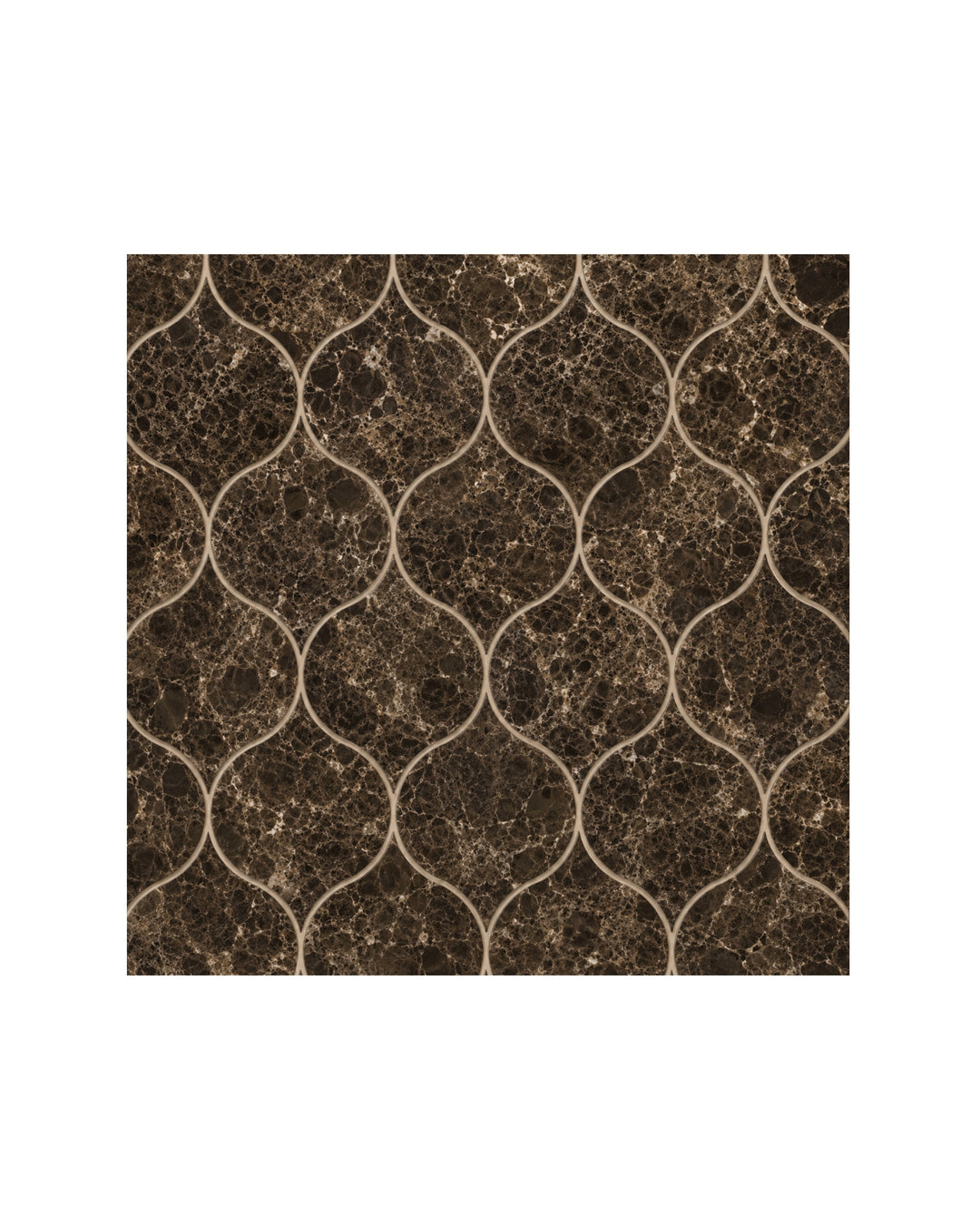 Elite 16 arabesk marmormosaik i Emperador Dark – marmorgulv fra Devon&Devon