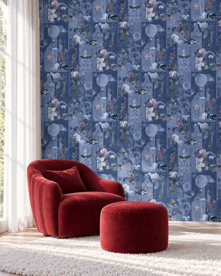 Devon&Devon Garden of Dreams tapet i navy fra Marcel Wanders-kollektionen