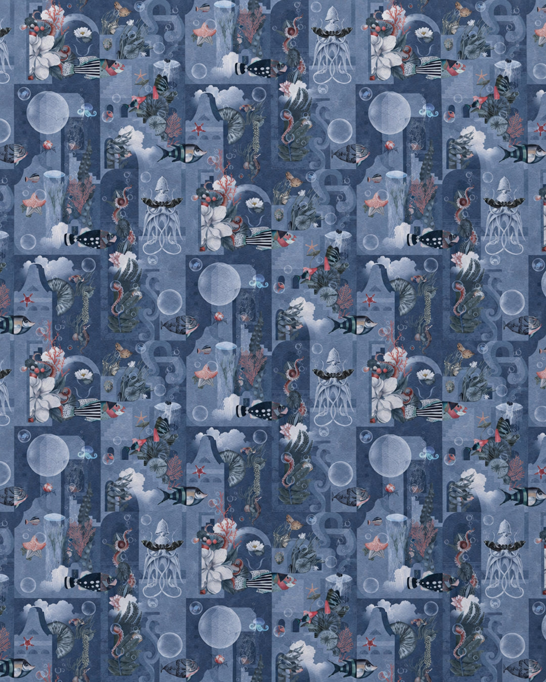 Devon&Devon Garden of Dreams tapet i navy fra Marcel Wanders-kollektionen