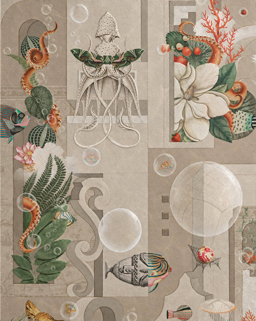 Devon&Devon Garden of Dreams tapet i sepia fra Marcel Wanders-kollektionen