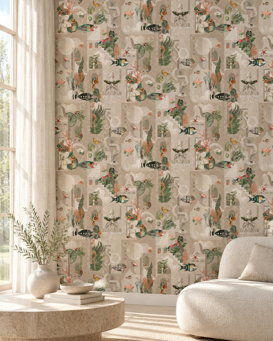 Devon&Devon Garden of Dreams tapet i sepia fra Marcel Wanders-kollektionen