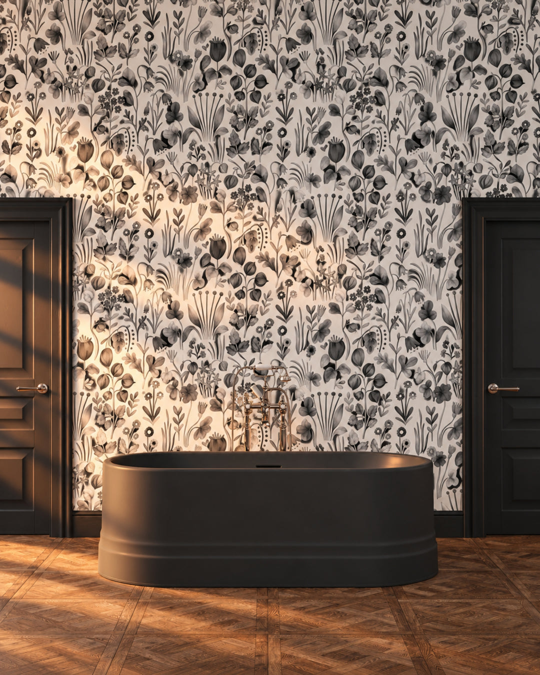 Devon&Devon Herbarium tapet i hvid & sort fra Style Office-kollektionen