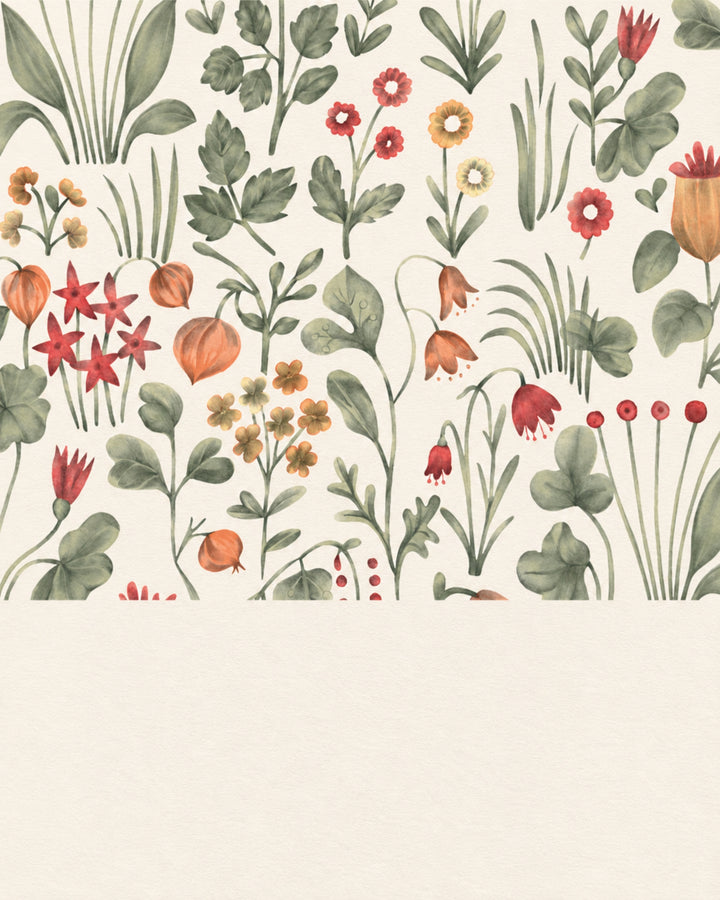 Devon&Devon Herbarium tapet i lys med boiserie-panel fra Style Office-kollektionen