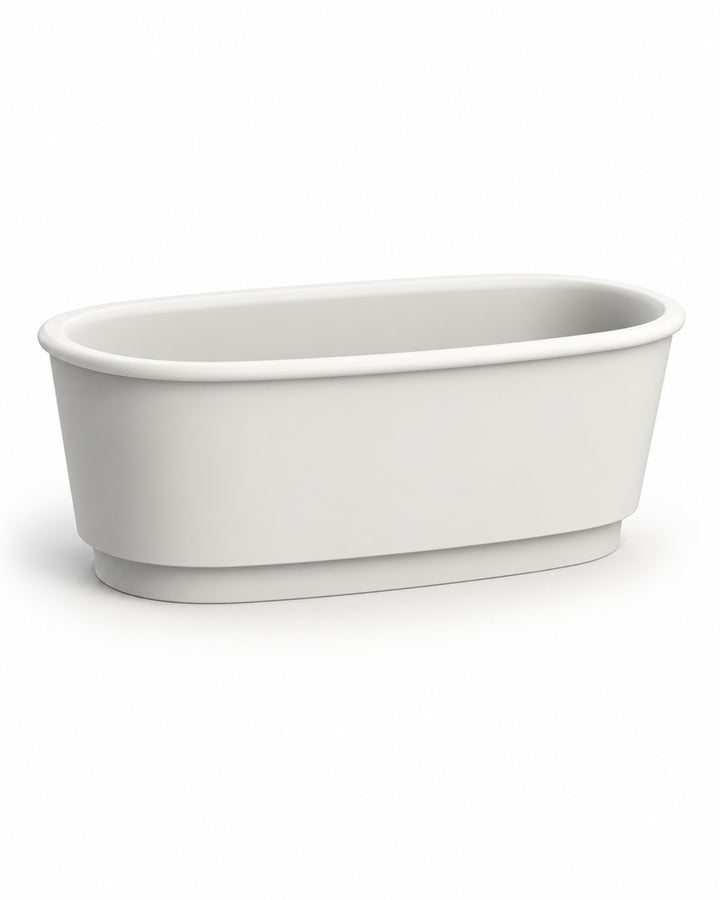 Holiday fritstående badekar med sokkel i White Tec Plus fra Devon&Devon