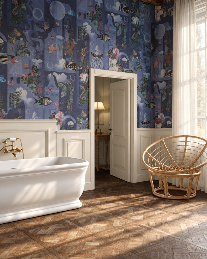 Devon&Devon Garden of Dreams tapet i navy fra Marcel Wanders-kollektionen