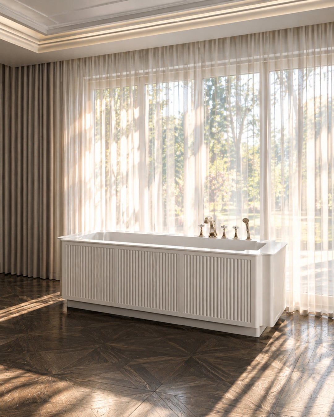 The Thirties fritstående badekar i White Tec Plus – detalje – Devon&Devon
