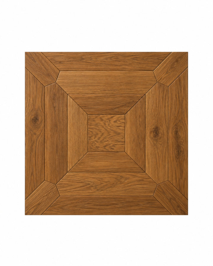 Intarsia DDGZ77 egetræsgulv i old finish – intarsia parketgulv 60×60 cm, Devon&Devon