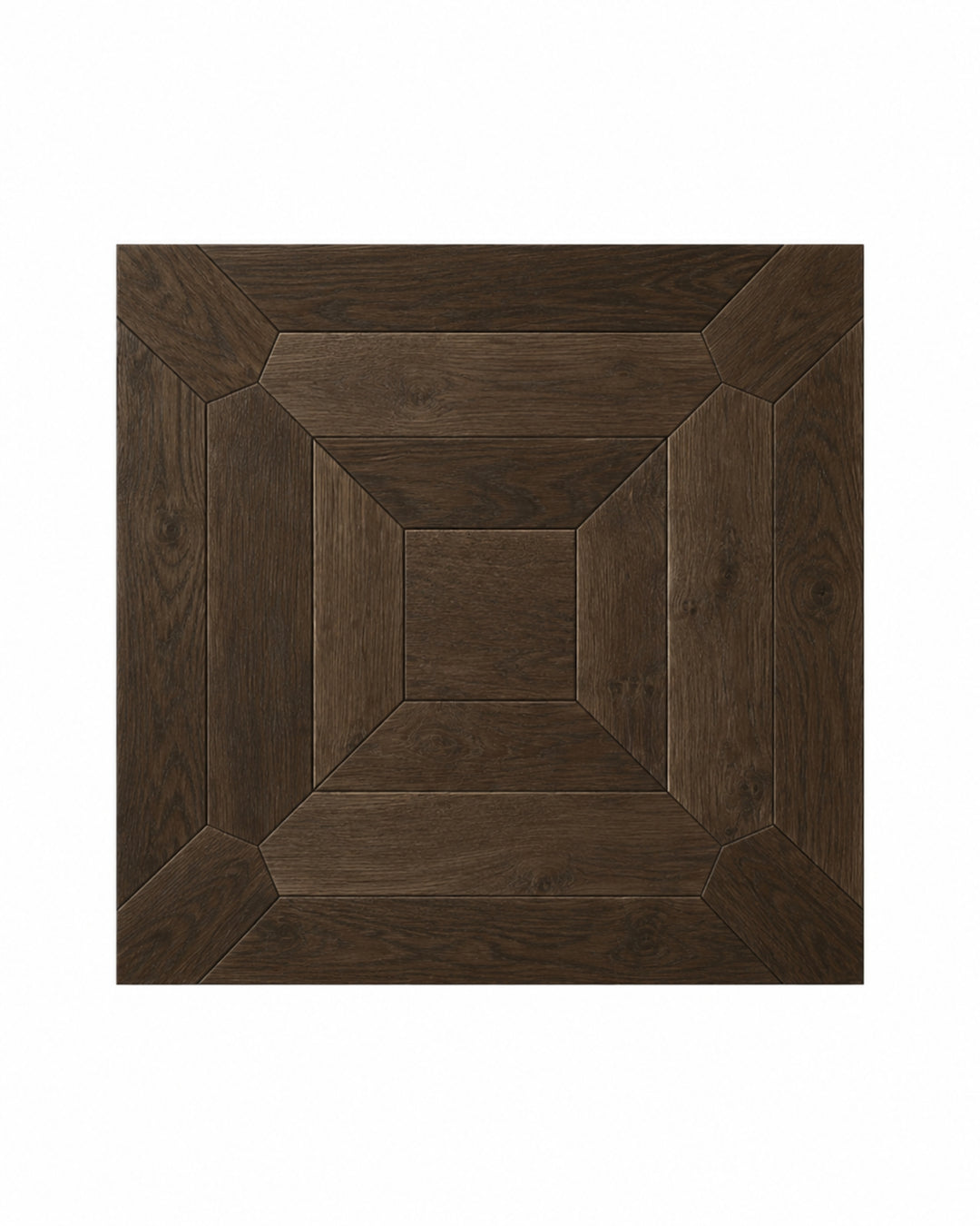 Intarsia DDGZ77 egetræsgulv i sort finish – intarsia parketgulv 60×60 cm, Devon&Devon