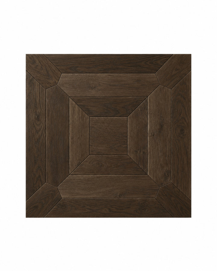Intarsia DDGZ77 egetræsgulv i sort finish – intarsia parketgulv 60×60 cm, Devon&Devon