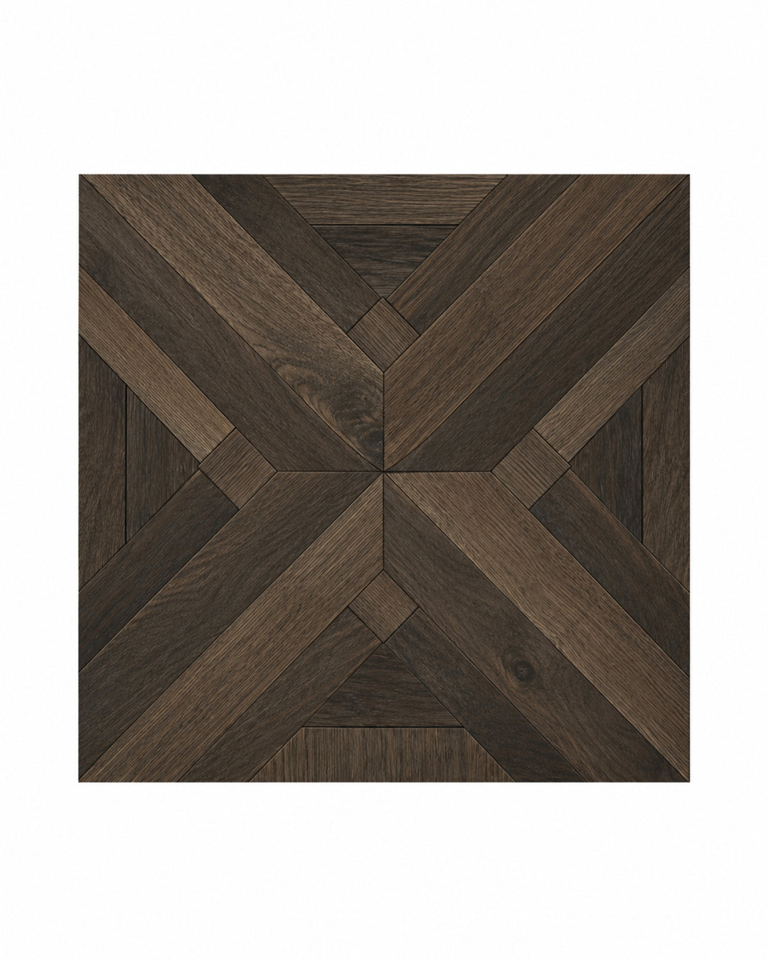 Intarsia DDZI99 egetræsgulv i sort finish – diagonal intarsia parketgulv 60×60 cm, Devon&Devon