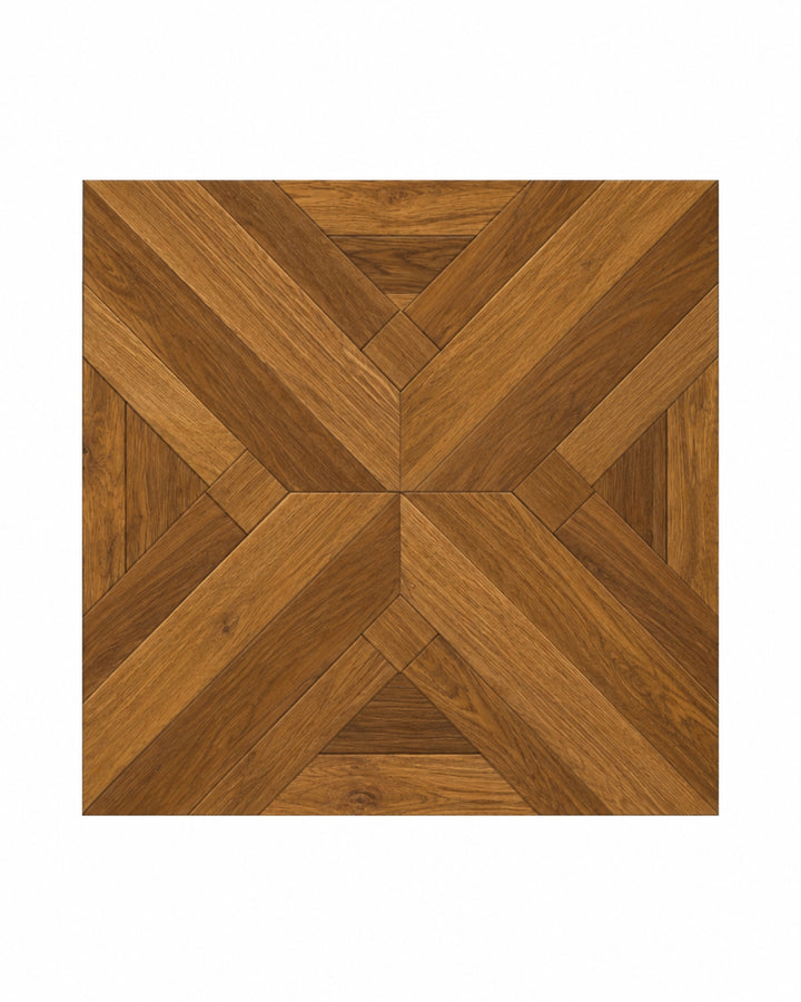 Intarsia DDZI99 egetræsgulv i old finish – diagonal intarsia parketgulv 60×60 cm, Devon&Devon