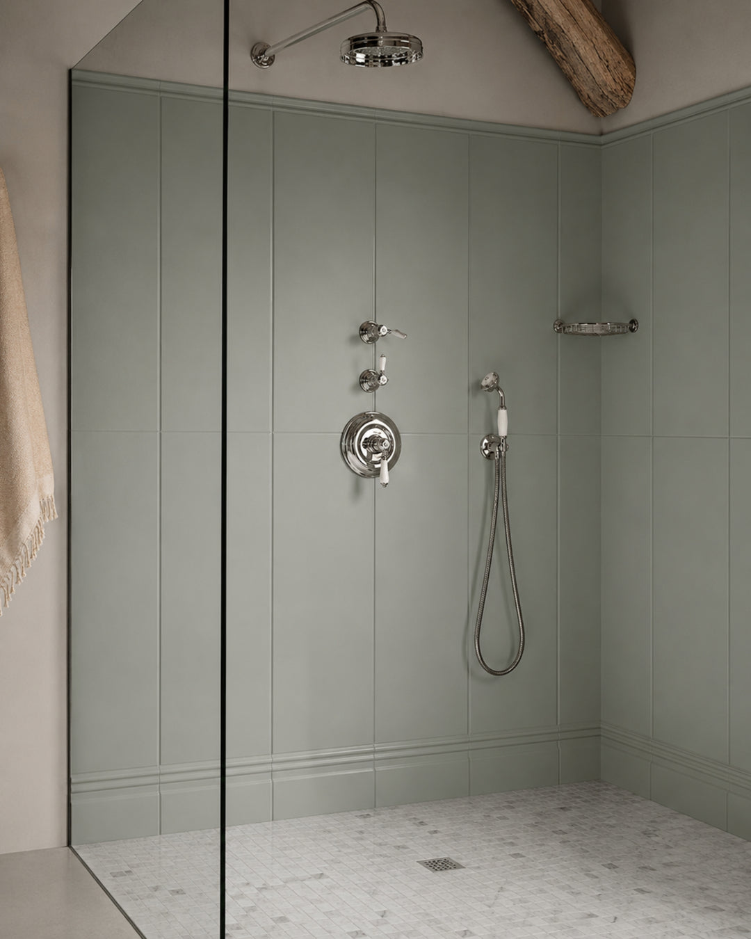 Lambris vægpanel i Støvet salvie, blank finish – Devon&Devon