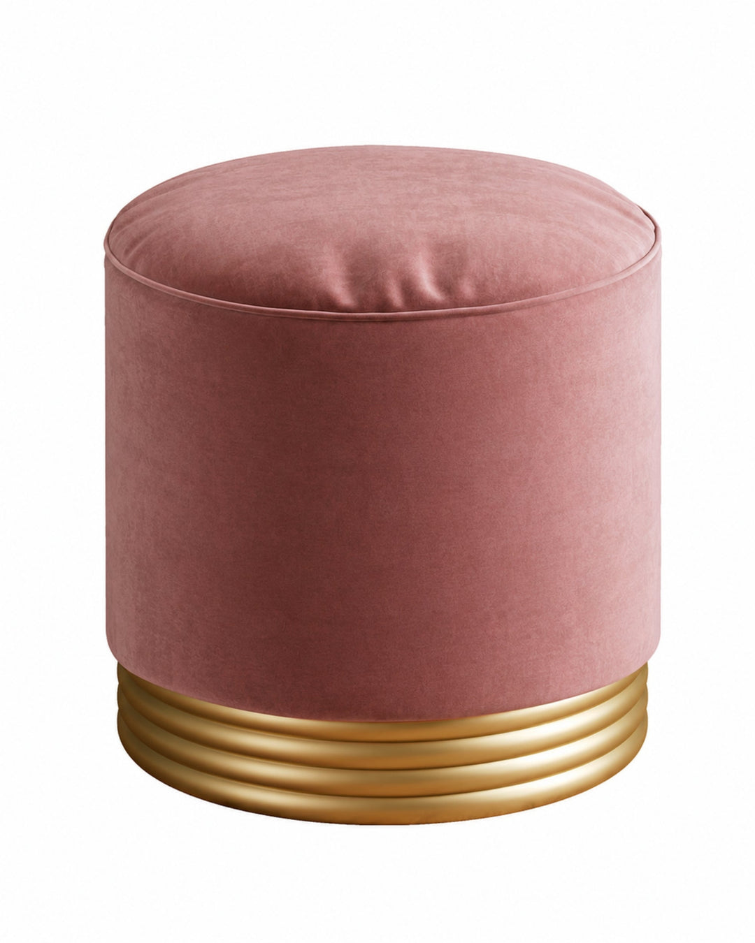 Zelda pouf i pink velour med metalsokkel fra Devon&Devon