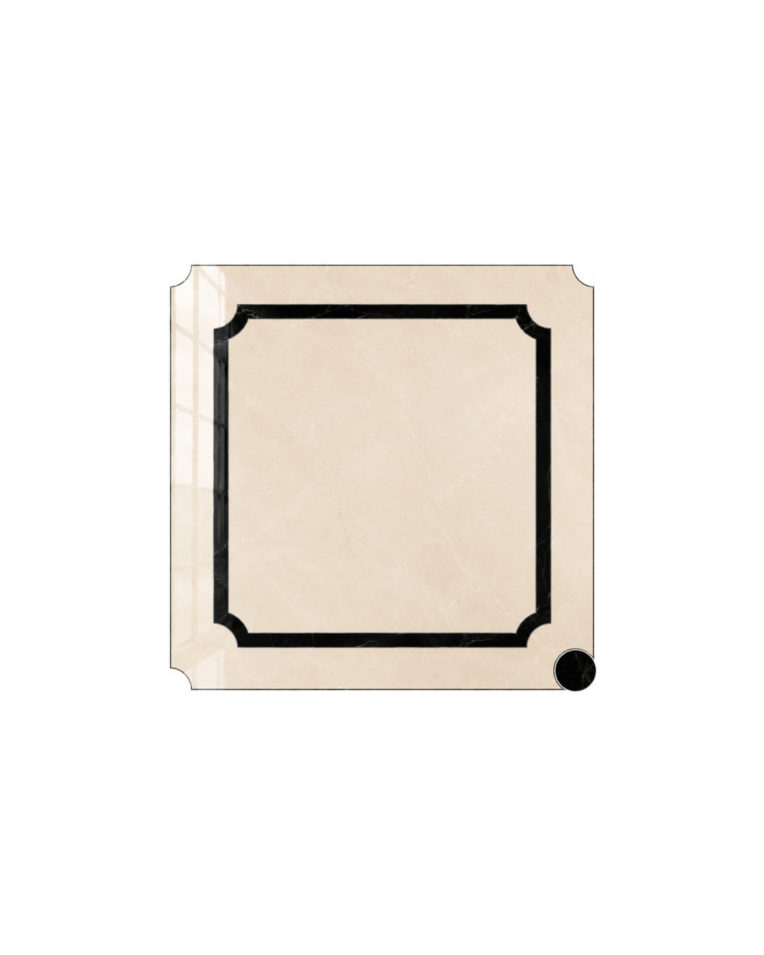 Prestige 5 marmorflise i Crema Marfil og Nero Marquinha, 20×20 cm – Devon&Devon