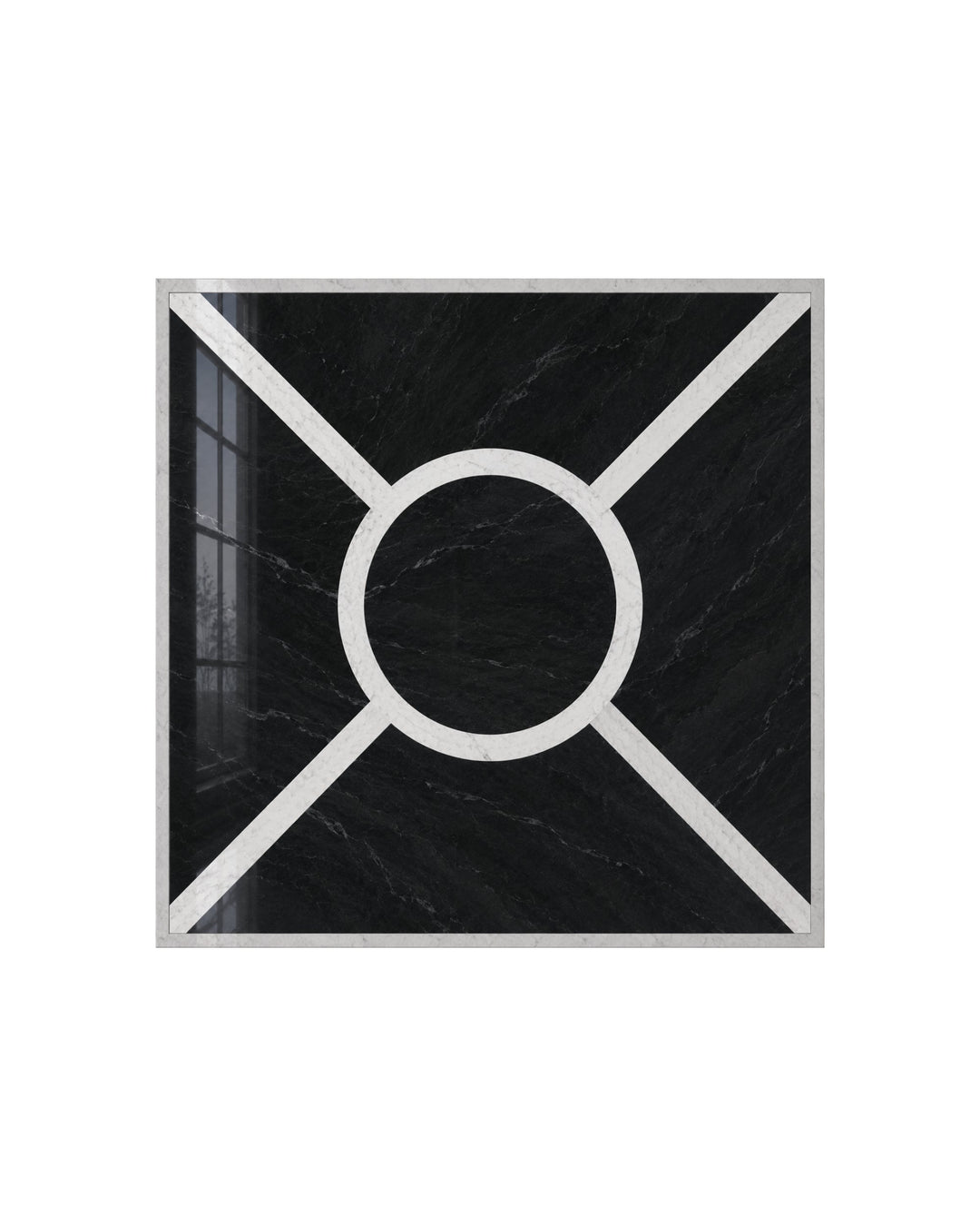 Prestige 4 marmorflise i Nero Marquinha og Bianco Carrara, 60×60 cm – Devon&Devon