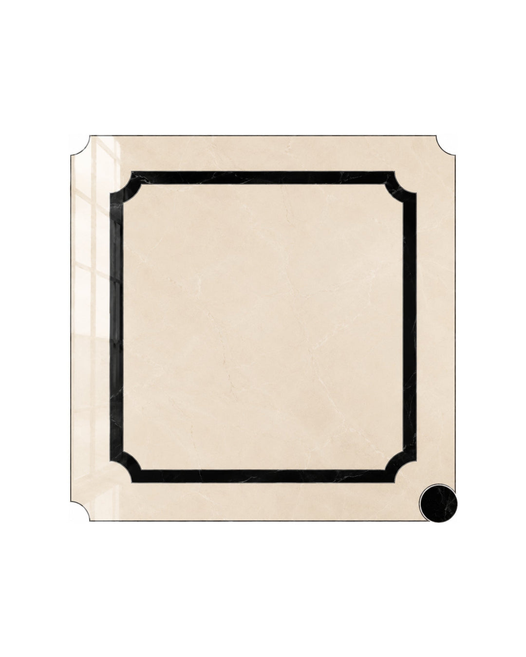 Prestige 5 marmorflise i Crema Marfil og Nero Marquinha, 60×60 cm – Devon&Devon