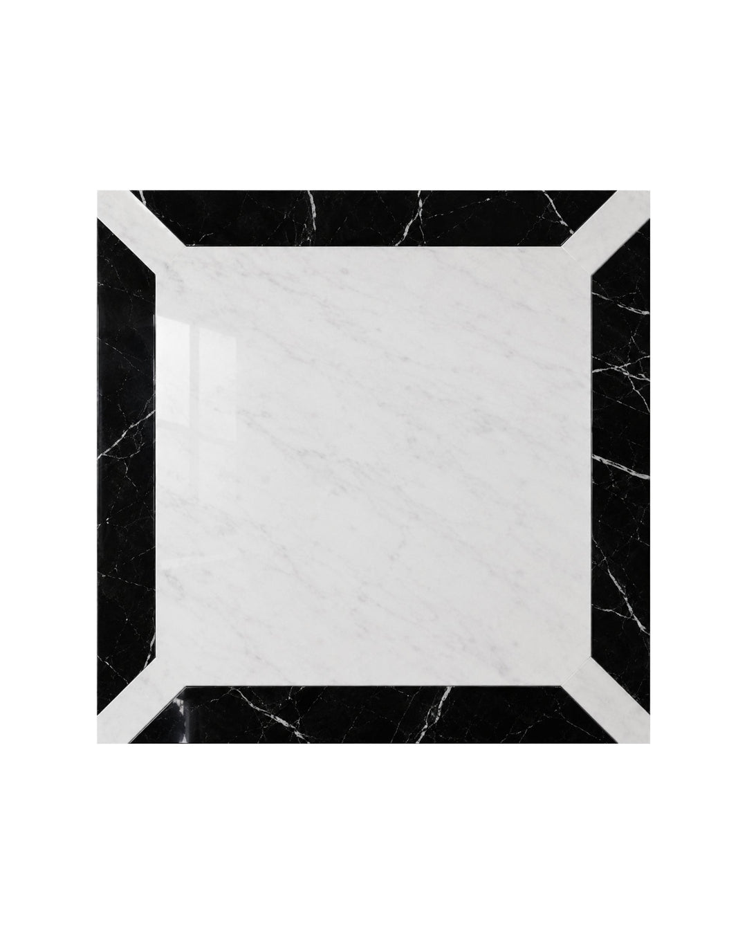 Prestige 7 marmorflise i Bianco Carrara og Nero Marquinha, 60×60 cm – Devon&Devon