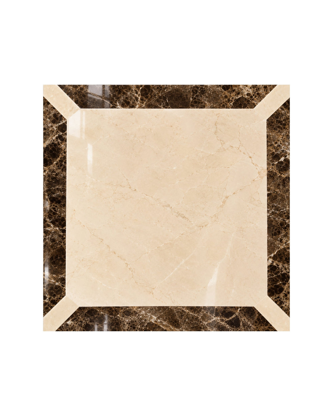 Prestige 7 marmorflise i Crema Marfil og Emperador Dark, 60×60 cm – Devon&Devon
