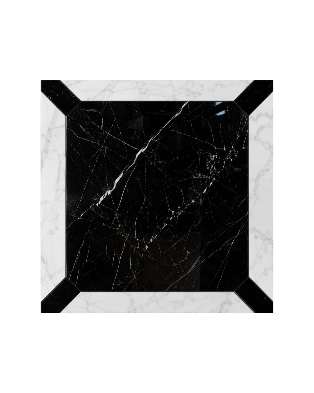 Prestige 7 marmorflise i Nero Marquinha og Bianco Carrara, 60×60 cm – Devon&Devon