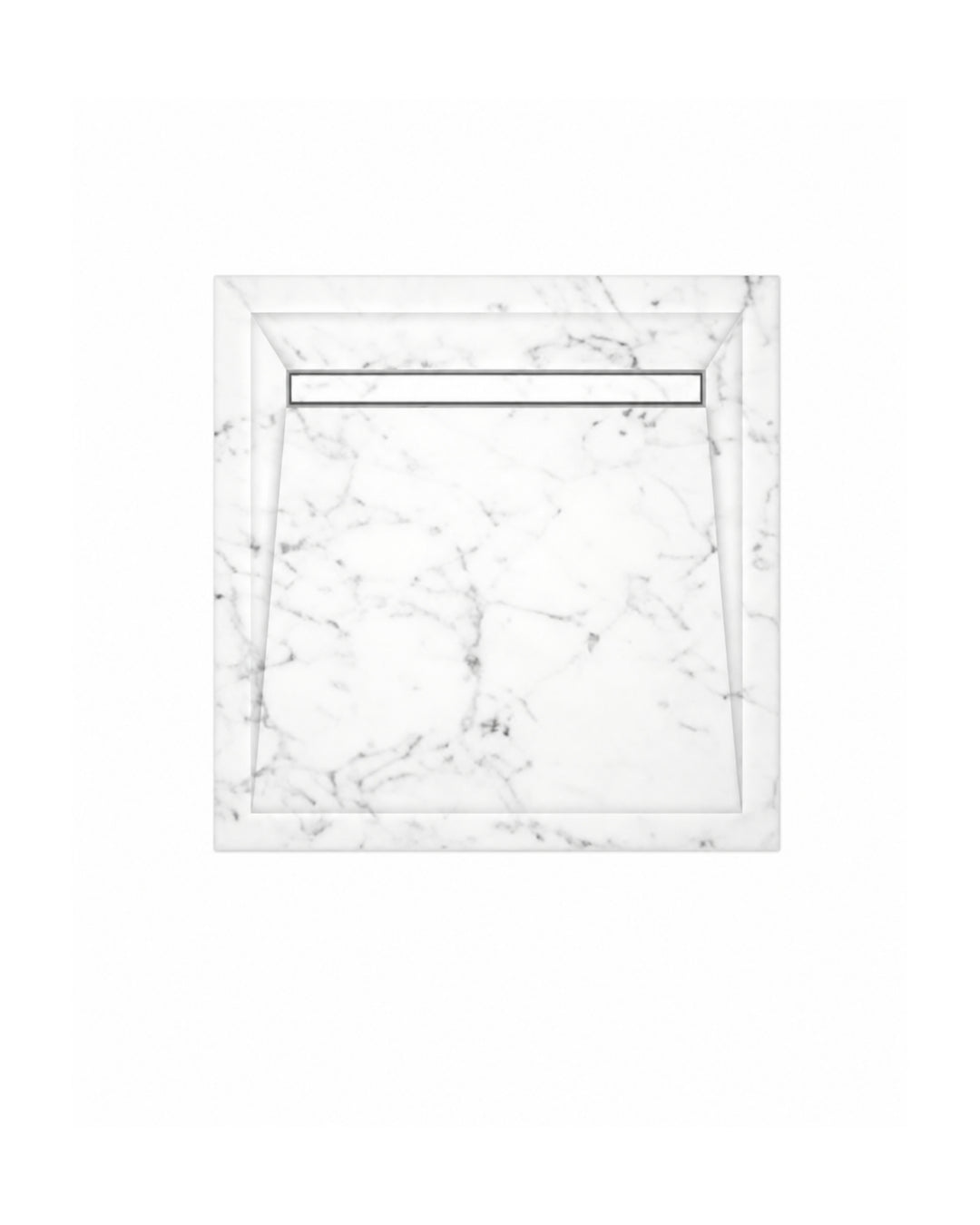 Elegance kvadratisk brusebund i Bianco Carrara-marmor