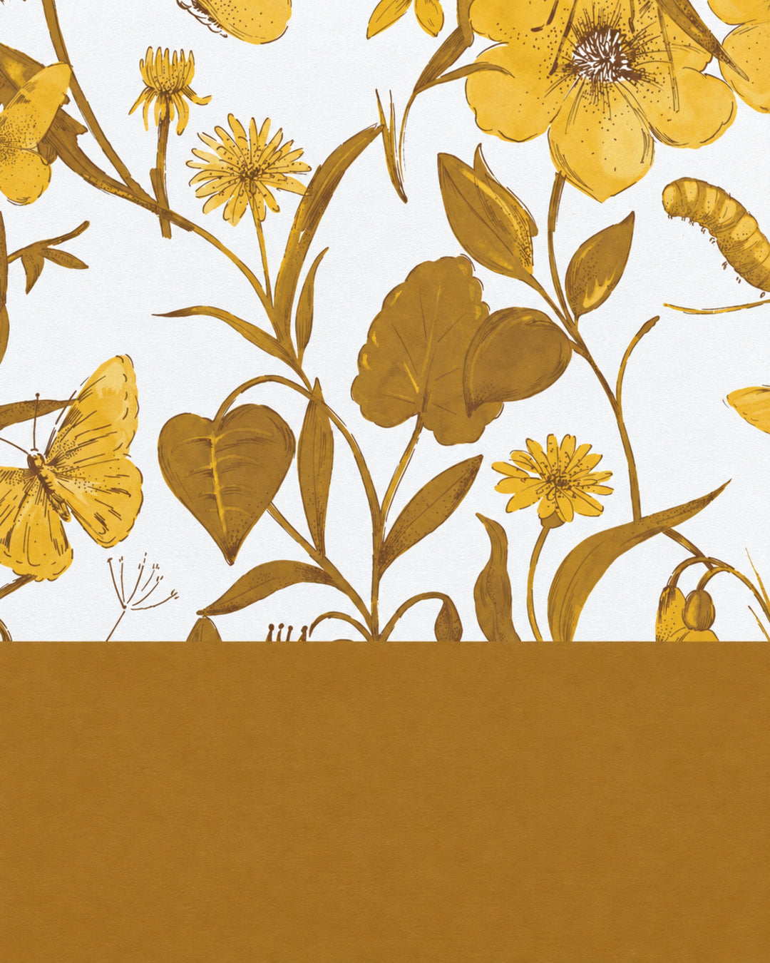 Devon&Devon Flo' tapet i guld med boiserie-panel fra Style Office-kollektionen