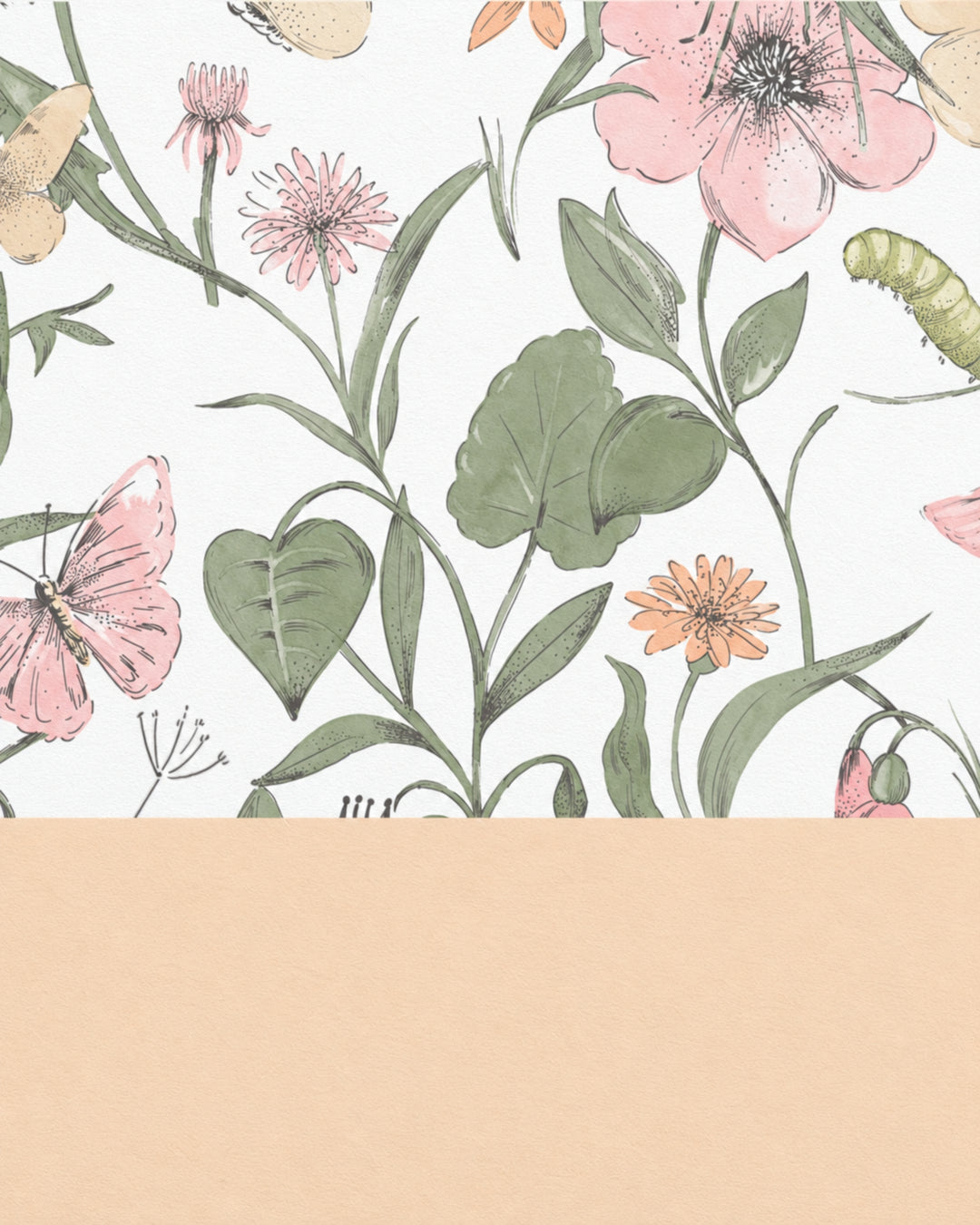 Devon&Devon Flo' tapet i lys med boiserie-panel fra Style Office-kollektionen