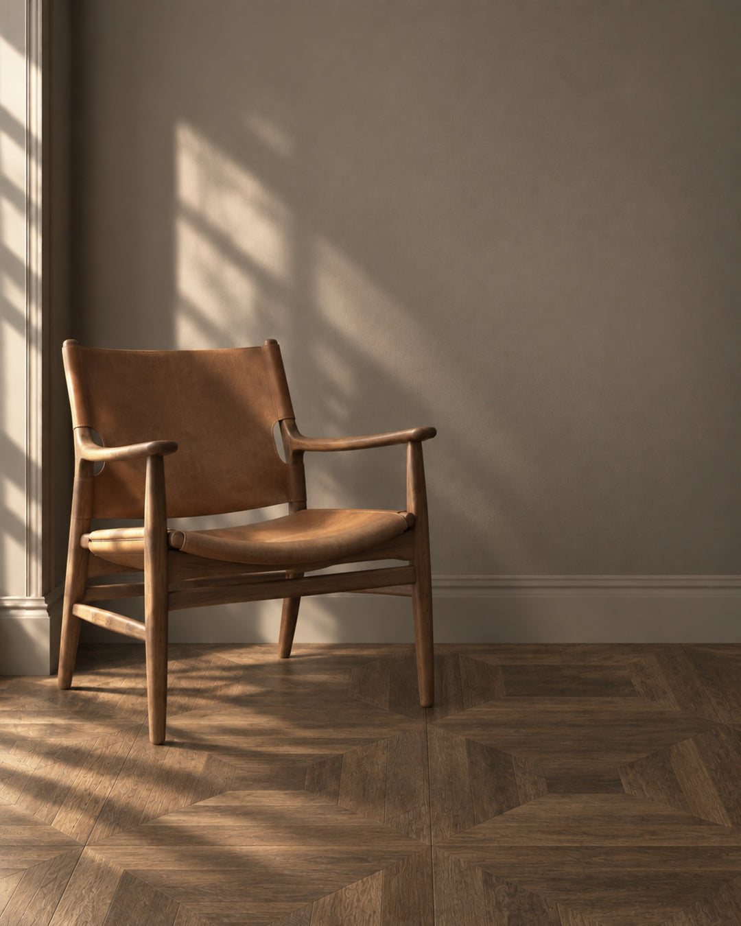 Intarsia DDFZ66 egetræsgulv i navy finish – intarsia parketgulv 60×60 cm, Devon&Devon
