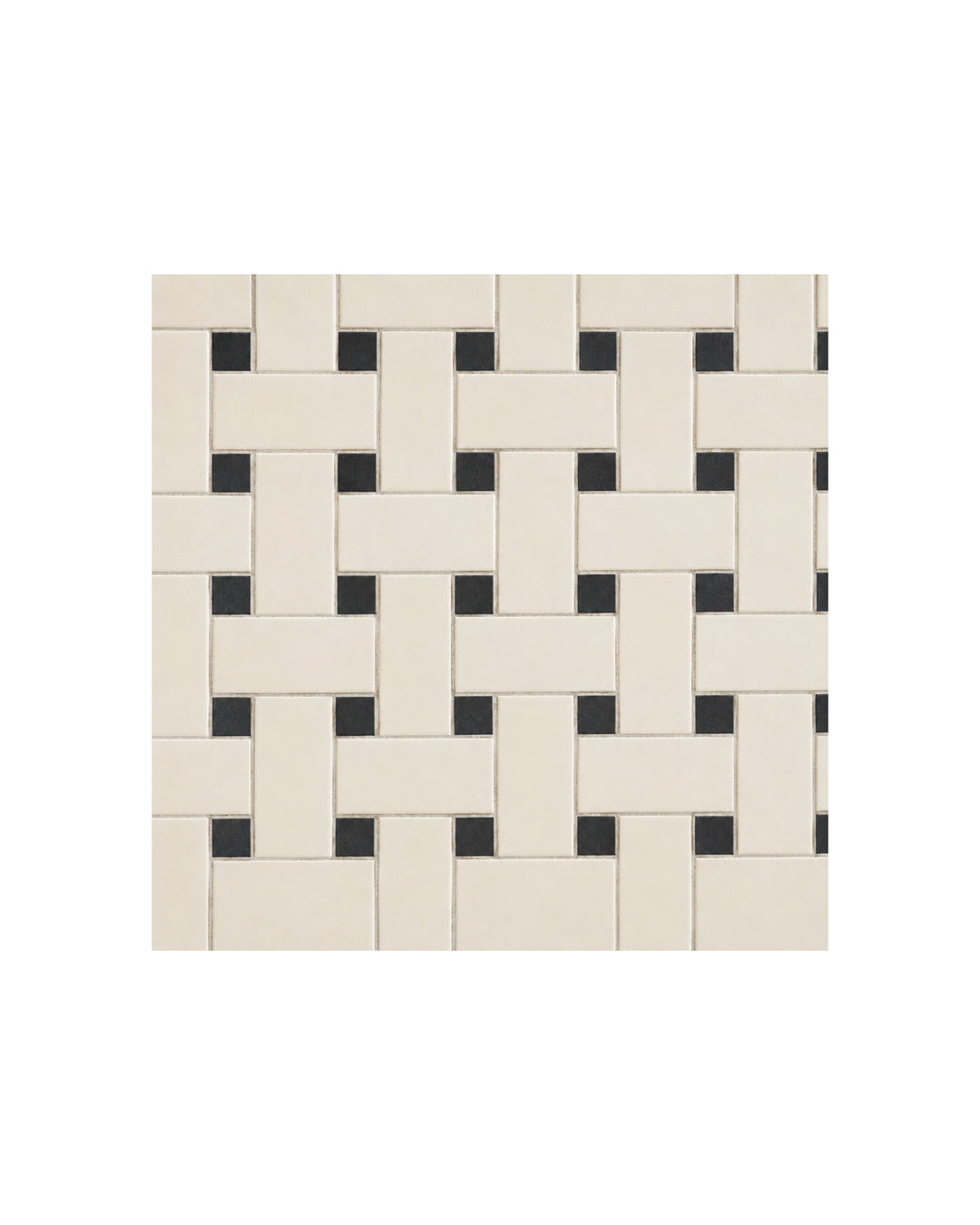 Mosaic 2×5 fletmønster i hvid med sorte prikker – Devon&Devon