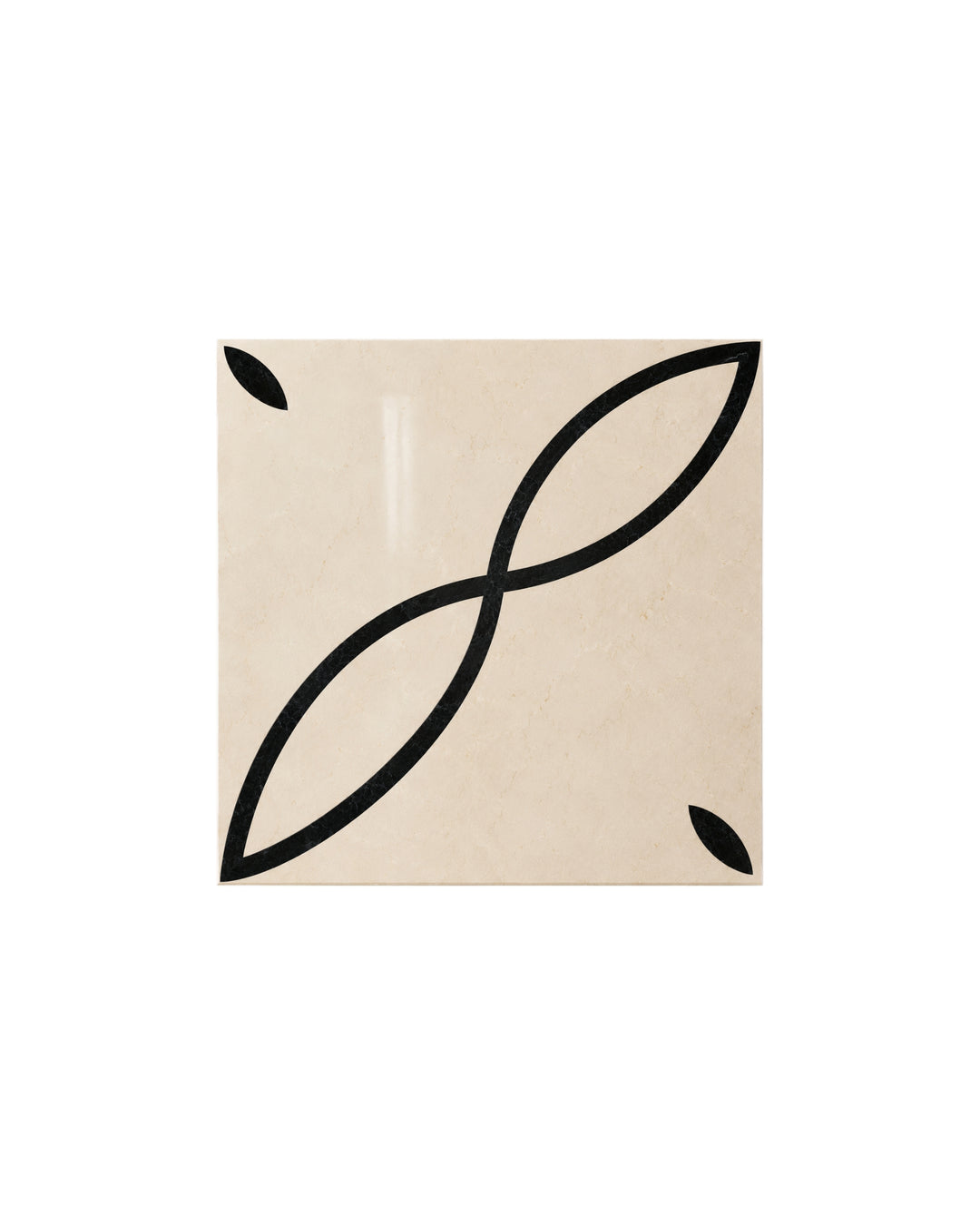 Prestige 8 marmorflise i Crema Marfil og Nero Marquinha, 20×20 cm – Devon&Devon