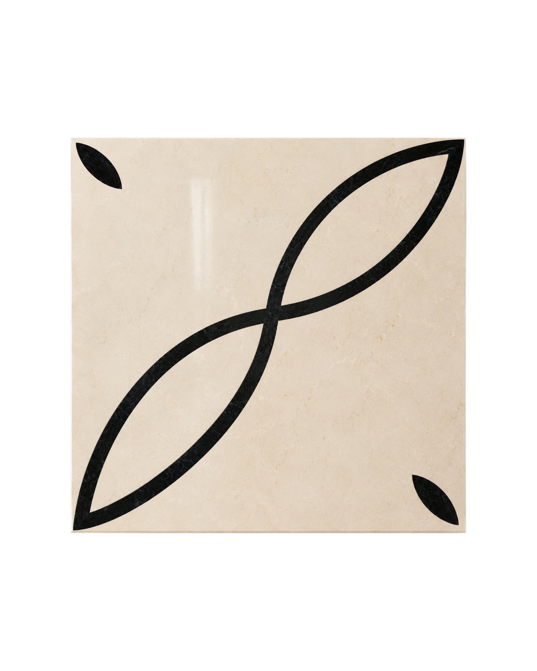 Prestige 8 marmorflise i Crema Marfil og Nero Marquinha, 60×60 cm – Devon&Devon