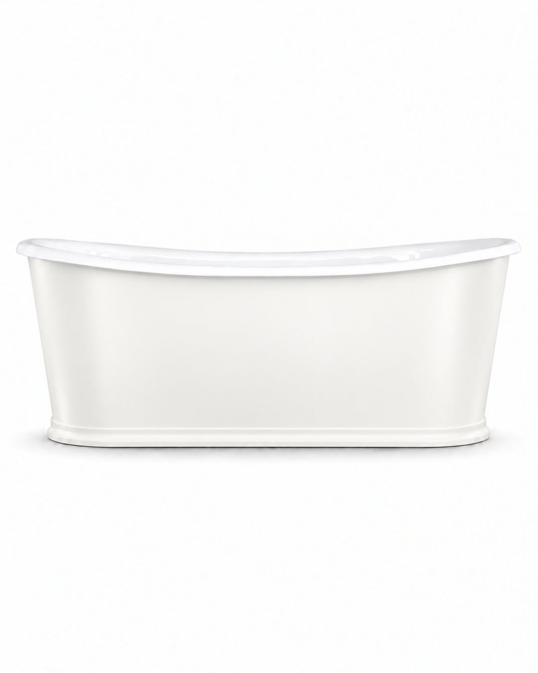 Regal Colors fritstående badekar i støbejern med lakeret aluminium i specialfarve med sokkel