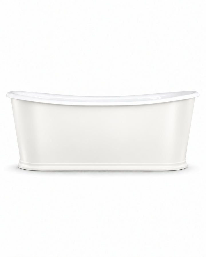 Regal Colors fritstående badekar i støbejern med lakeret aluminium i specialfarve med sokkel