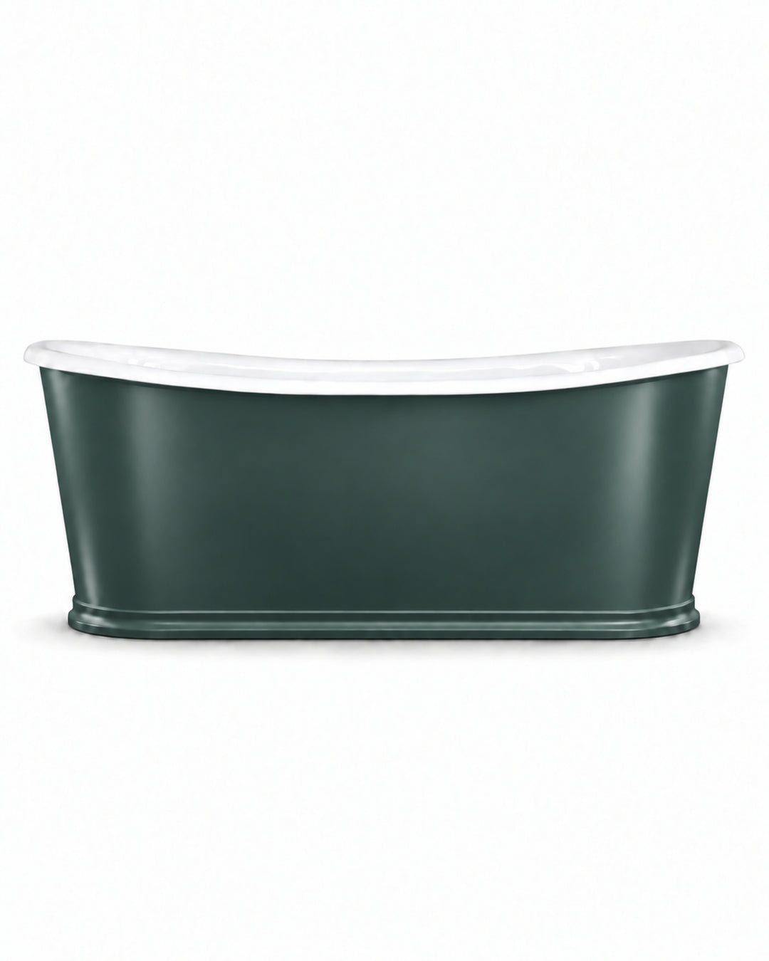 Regal Colors fritstående badekar i støbejern med lakeret aluminium i specialfarve med sokkel