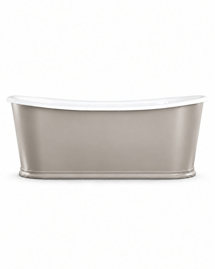 Regal Colors fritstående badekar i støbejern med lakeret aluminium i specialfarve