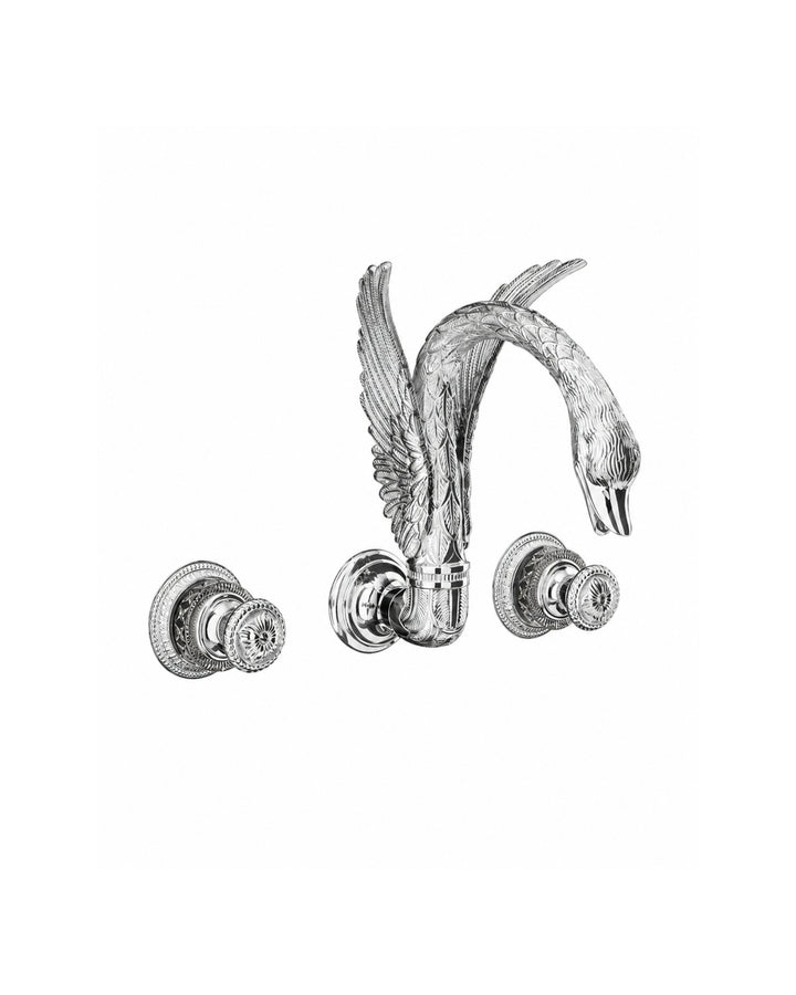 Swan vægmonteret håndvaskearmatur i svanehane-design – Devon&Devon | DSL Studio