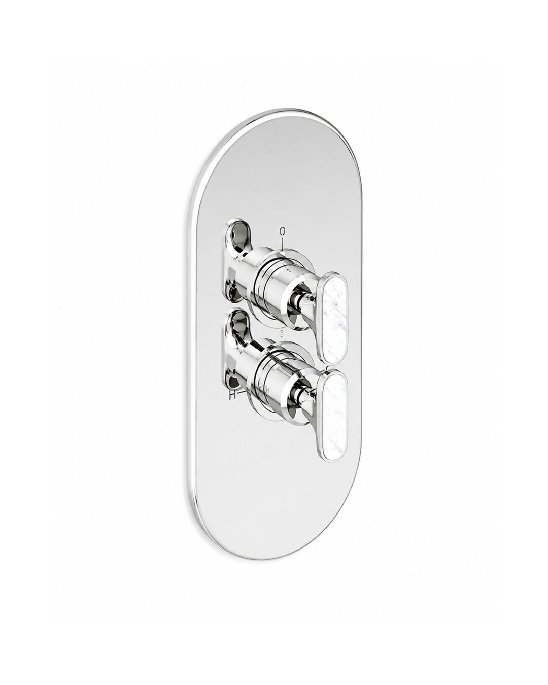 Twenties termostatarmatur med lige greb – Bianco Carrara – Devon&Devon | DSL Studio